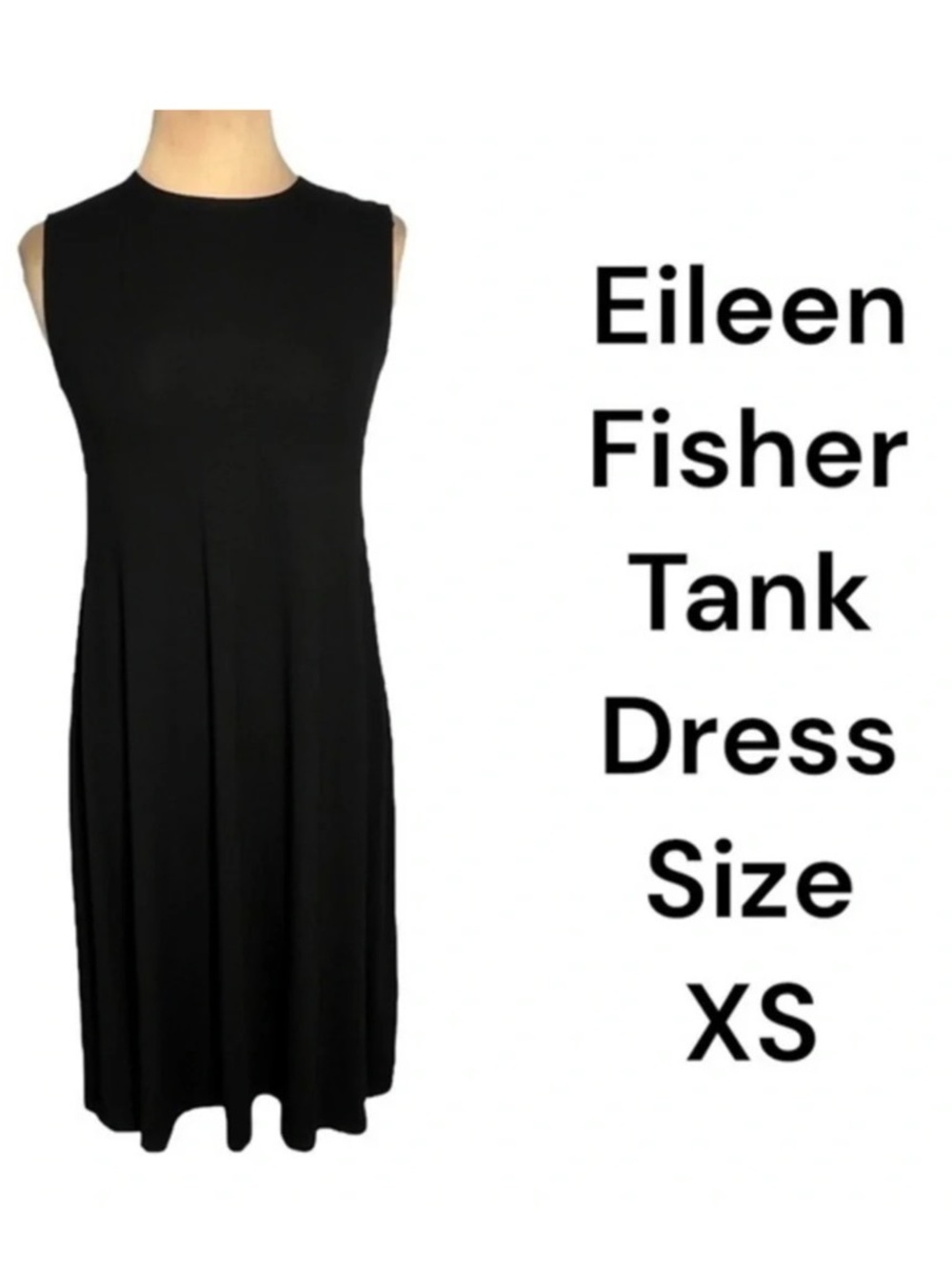 Eileen Fisher black tank dress size XS